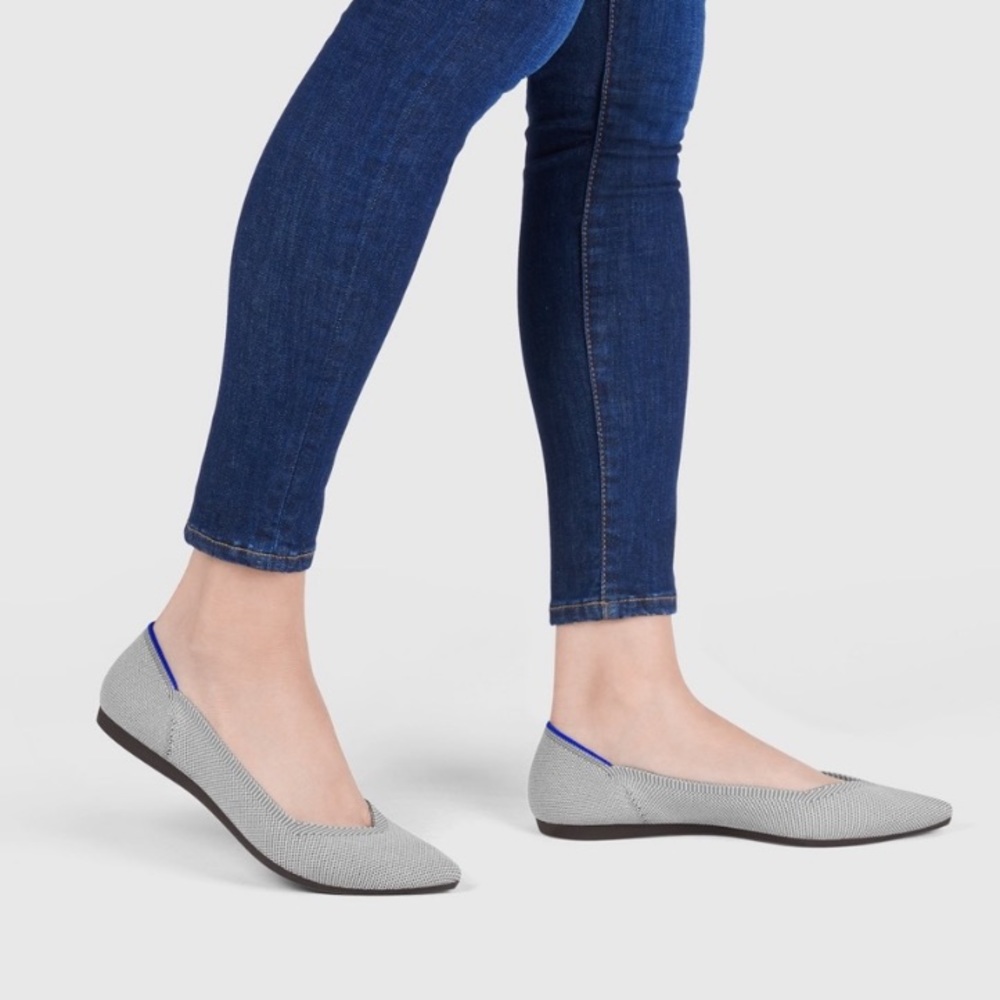 Rothy’s The Point Flat Gray Flax Pointed Toe Slip On